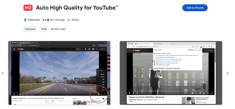 auto high quality for youtube