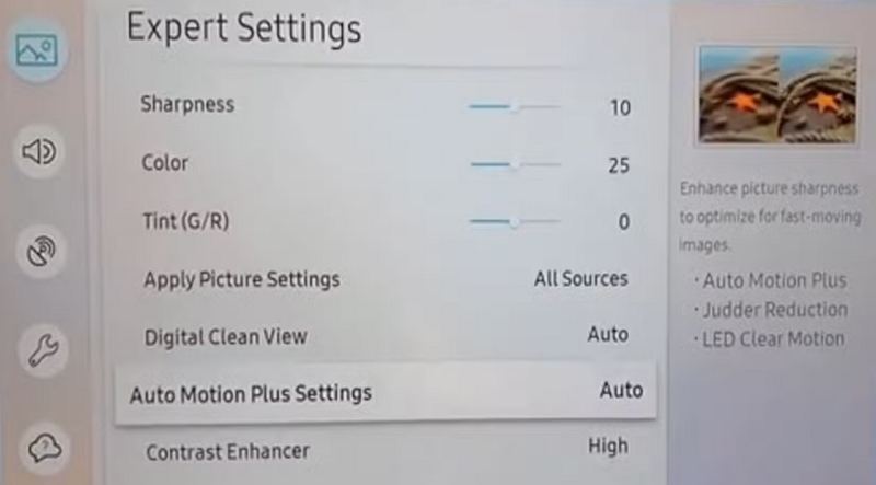 turn off motion smoothing samsung