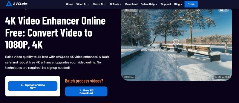 avclabs 4k video enhancer online free