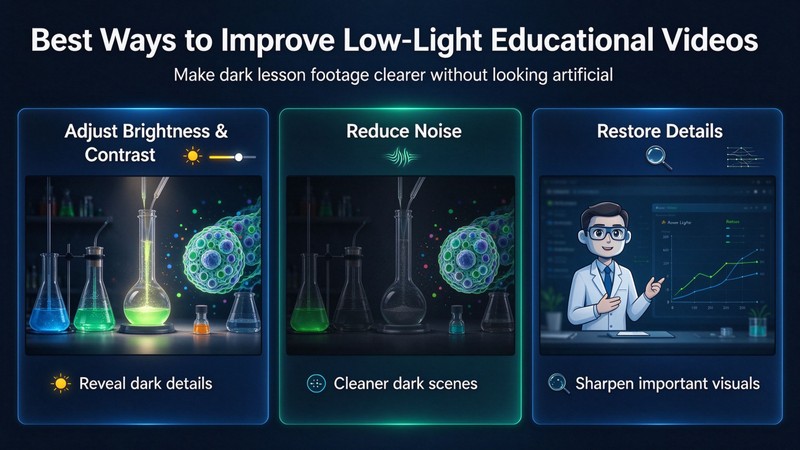 Métodos para melhorar vídeos educacionais com pouca luz