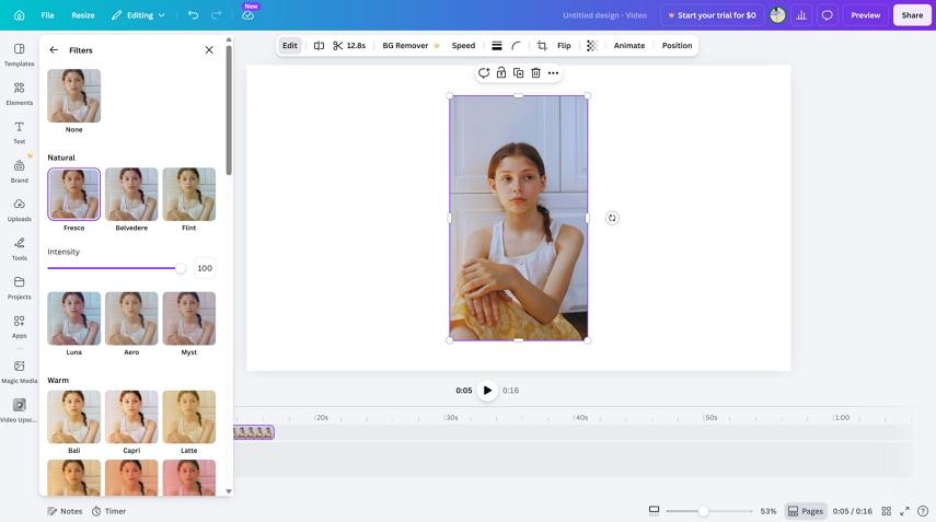 canva retouch video online