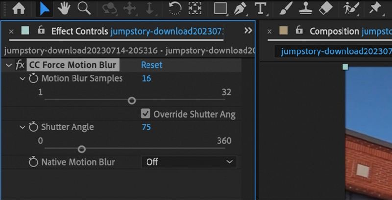 cc forcemotion blur after effect