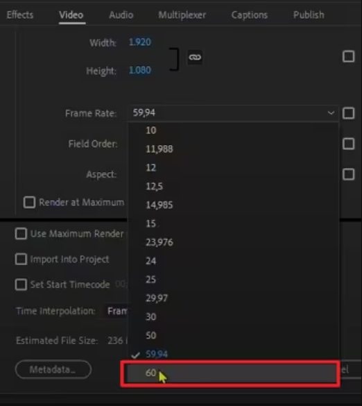 change to 60 fps