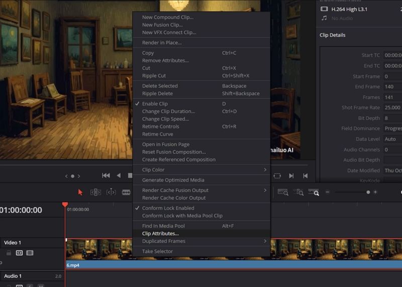 davinci clip attributes