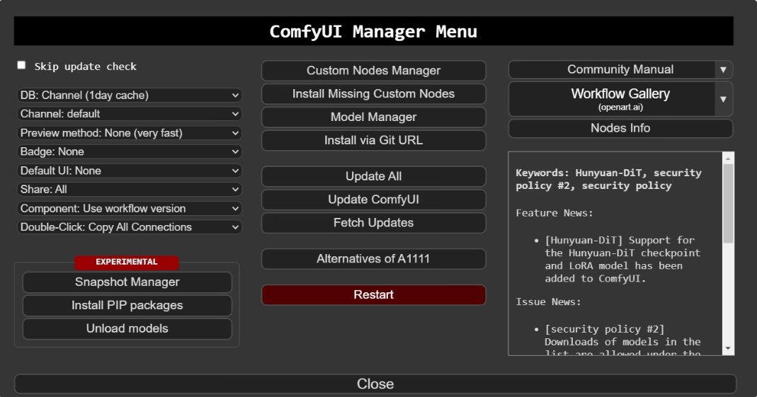 custom nodes manager