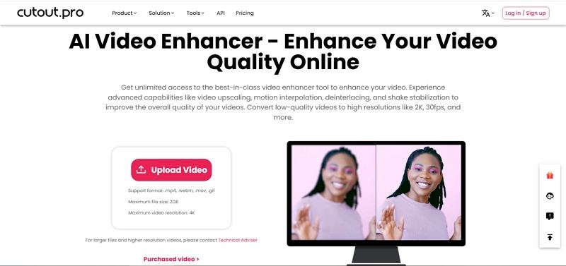 cutout pro ai video enhancer online