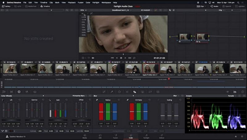 nitidar vídeo davinci