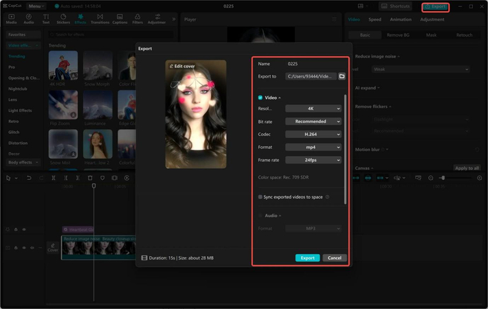 Export and share