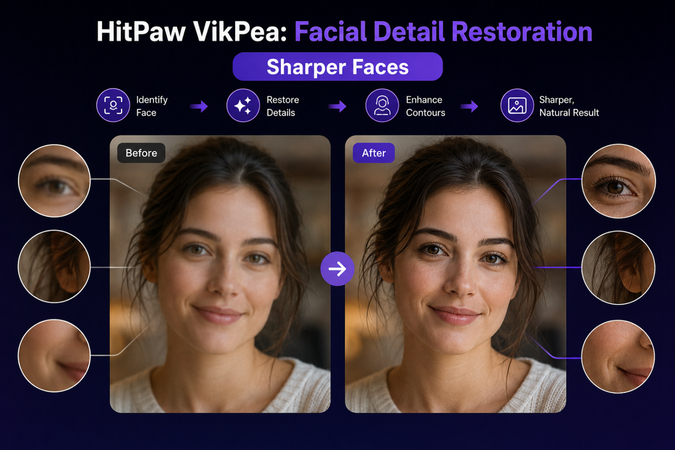 AI restores facial details for sharper, clearer faces