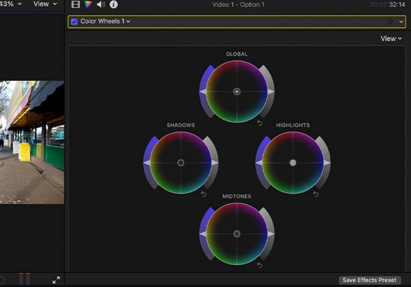 fine-tune with color wheels or curves