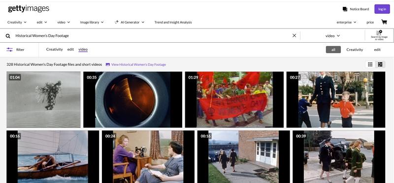 gettyimages historical women's day footage