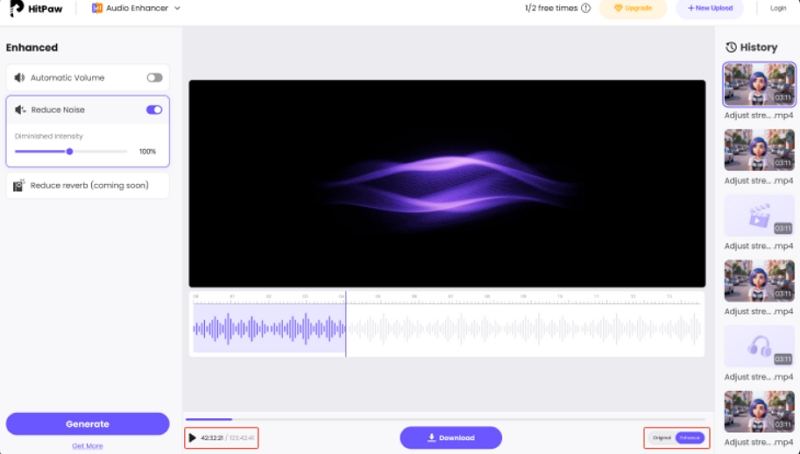 محسن الصوت عبر الإنترنت من HitPaw