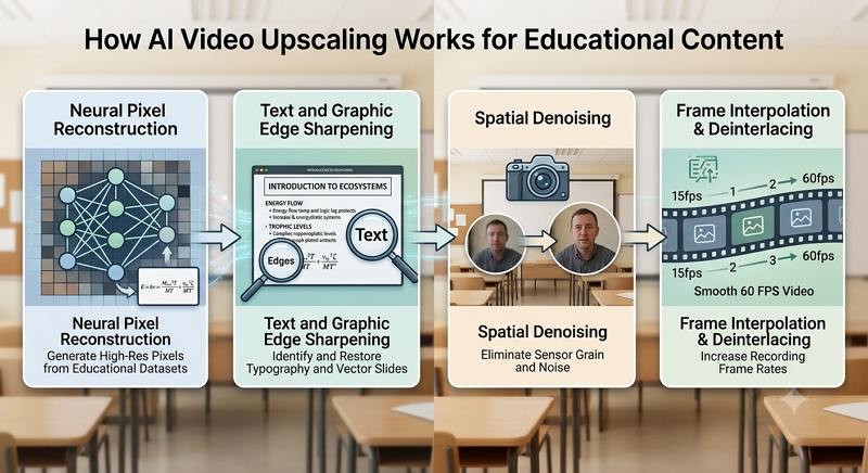 how ai upscale class presentation video