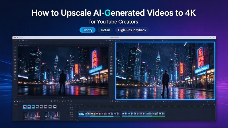 como aumentar a resolução de vídeo gerado por ia para 4k