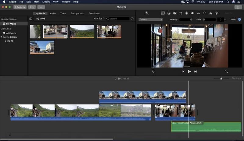 iMovie لتحسين الصوت في الفيديو