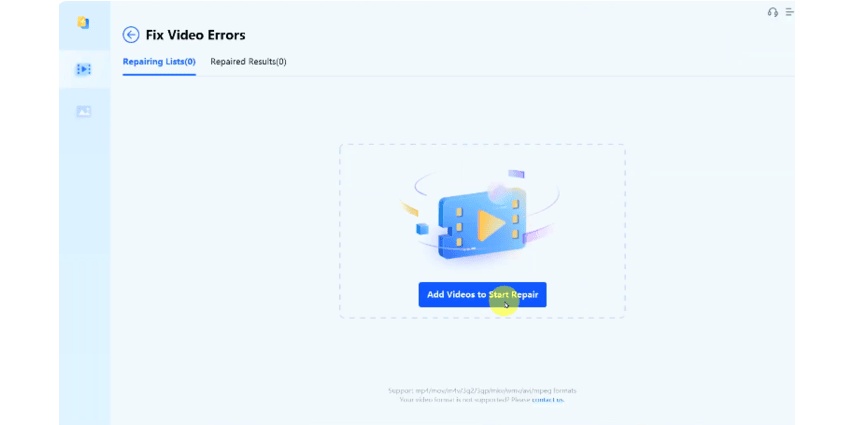 Import corrupted video files into 4DDiG Video Repair