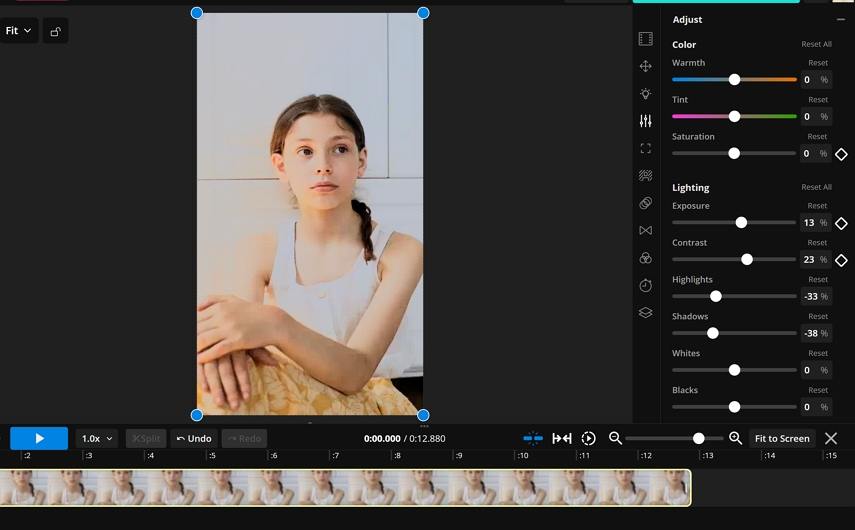 retouch video online with Kapwing