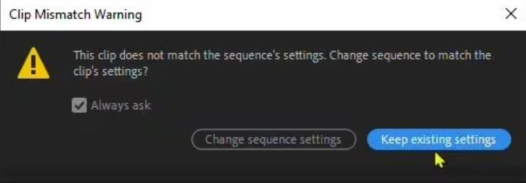 keep existing settings