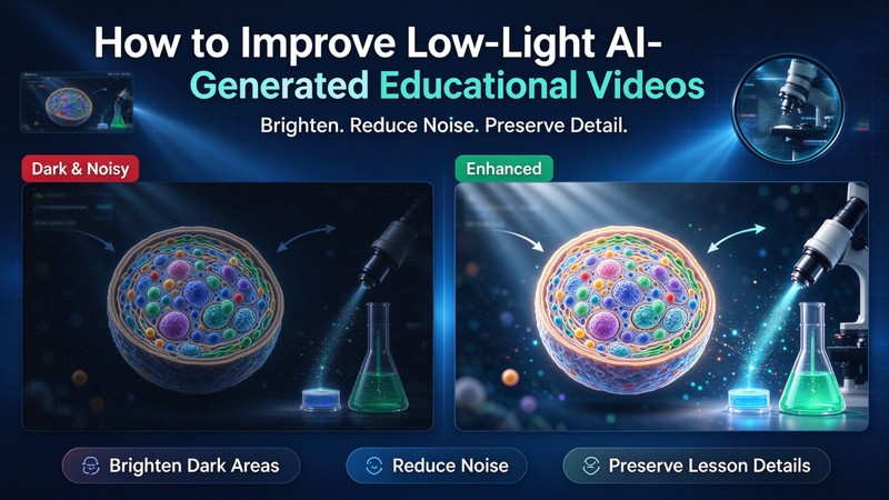 Melhorar vídeos educacionais com IA em pouca luz