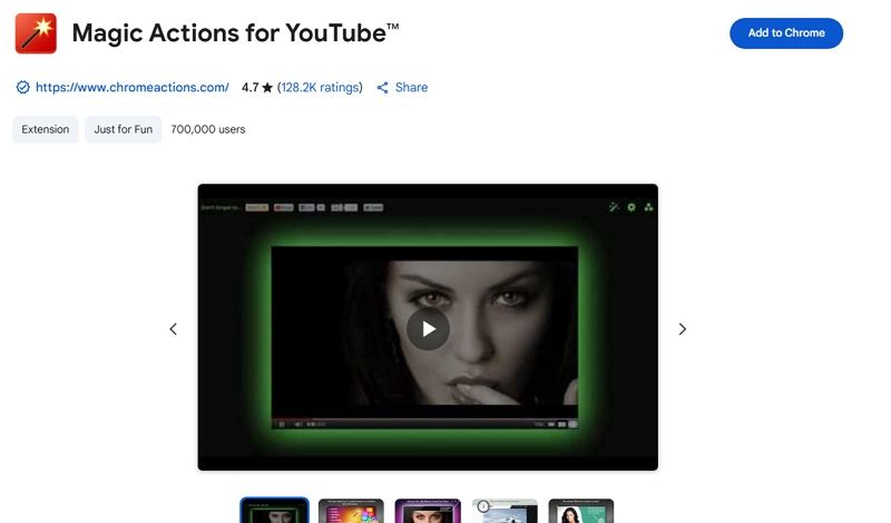 magic actions for youtube