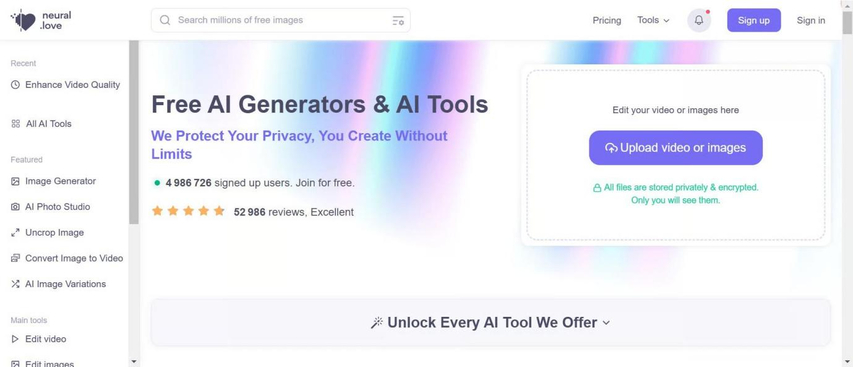 Neural.love AI video enhancement platform to ai fix pixelated video
