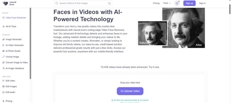 neural.love Video Face Recovery
