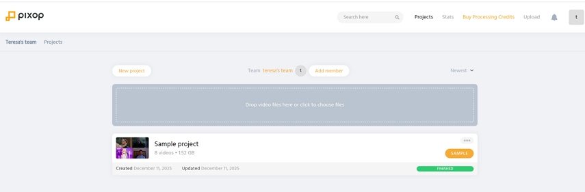 pixop video enhancer interface