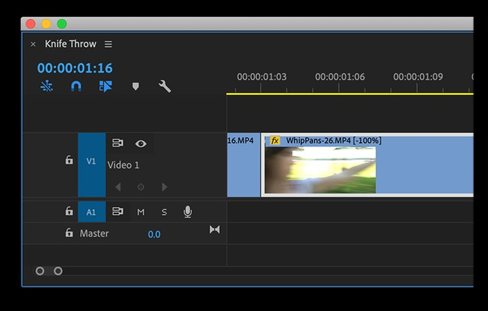 Using the Razor tool to slow down part of a video clip in Premiere Pro