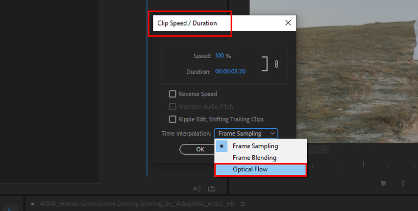 Choosing the right time interpolation method in Premiere Pro