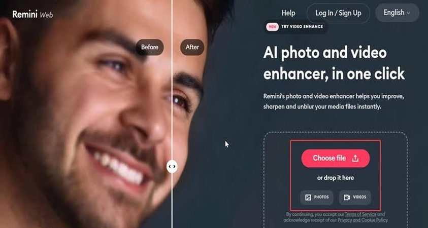 Remini mobile app for AI face enhancement and unblurring