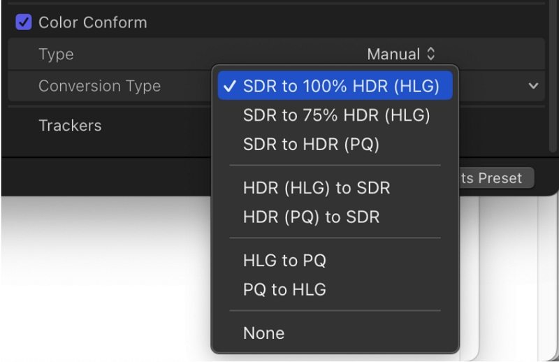 sdr to hdr final cut pro