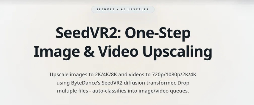 SeedVR2 video upscaler overview and key features