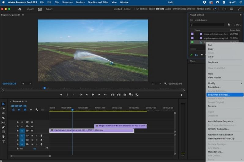 sequence settings premiere pro