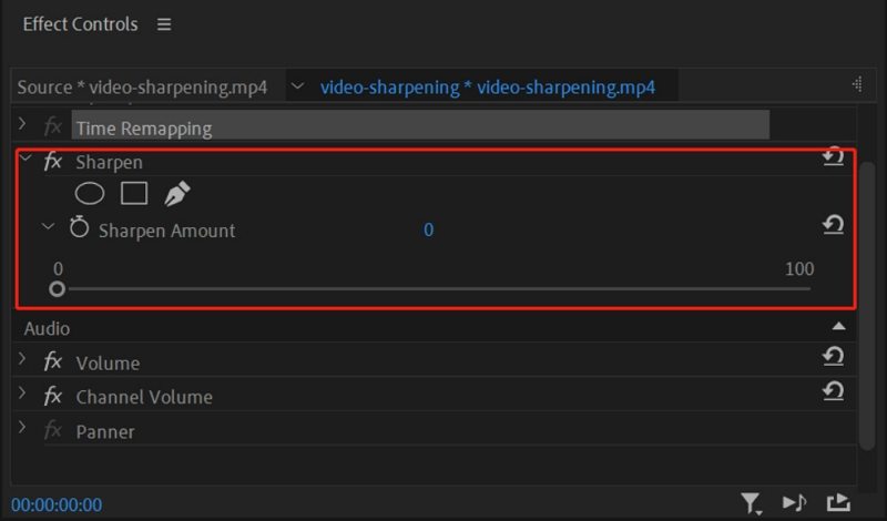 sharpen effect in Premiere Pro