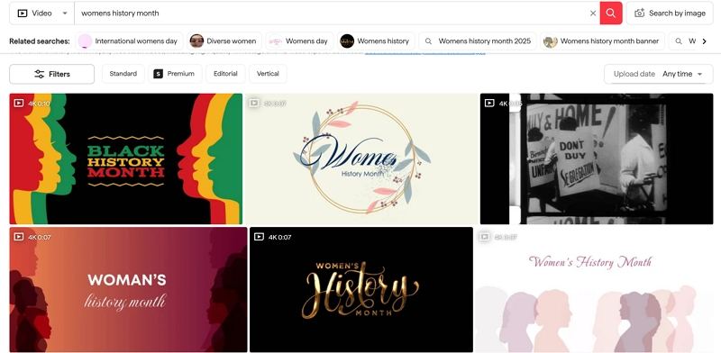 shutterstock historical women's day footage