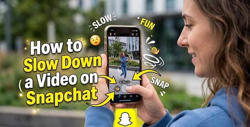 how to slow down a video on snapchat