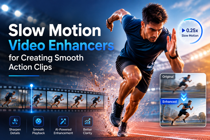 Slow motion video enhancers for creating smooth action clips