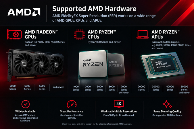 AMD Radeon GPU hardware compatibility for RSR, FSR, and other AMD