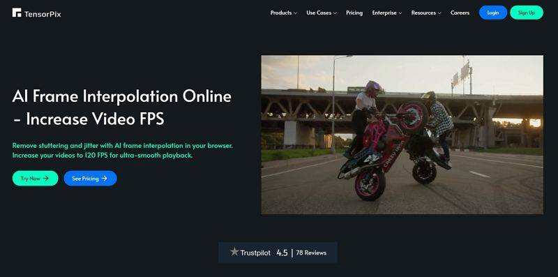 tensorpix video frame interpolation