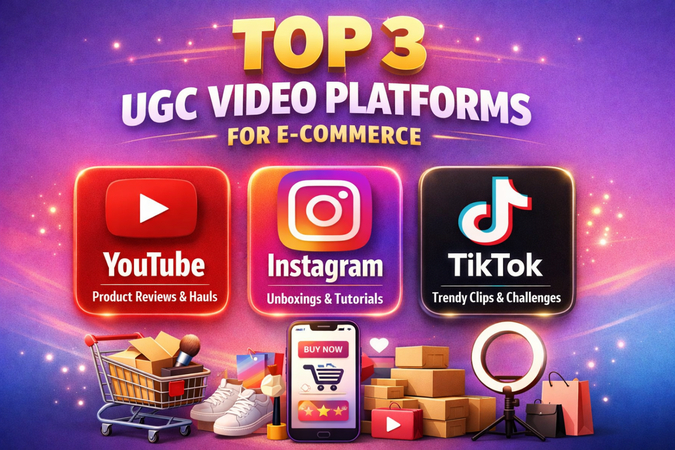 Top UGC video platforms TikTok, Instagram Reels, and YouTube
