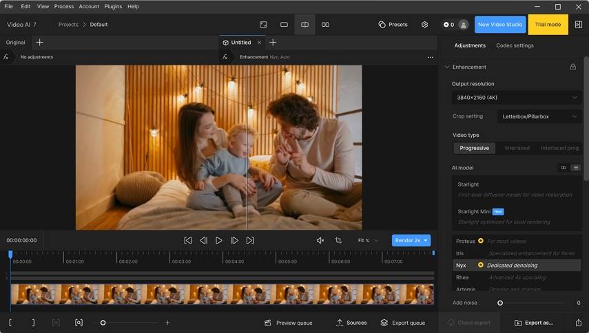 reseña de Topaz Video AI prueba de modelo nys