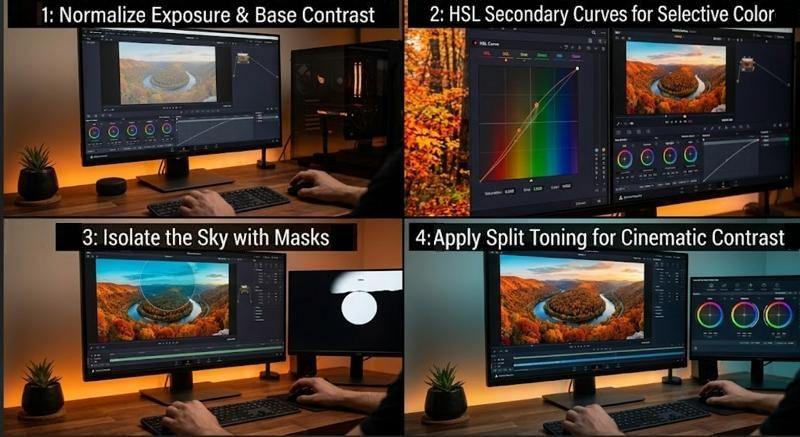 traditional video editing for fall video enhancement