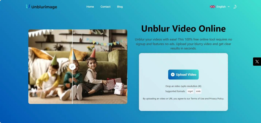 UnblurImage AI homepage