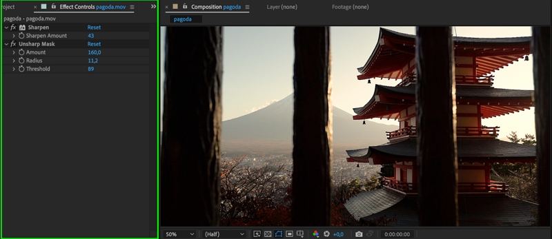 efeitos unsharp mask