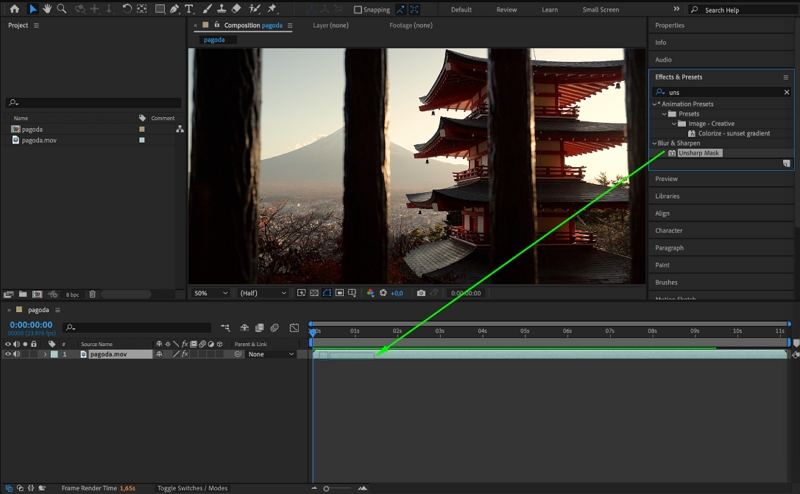 unsharp mask para precisão