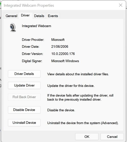update camera drivers on windows 11