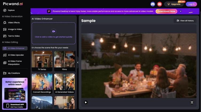 upload video to picwand online video enhancer