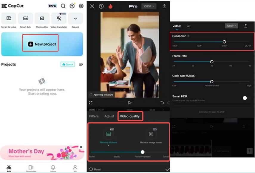 upscale video to 4K in capcut app
