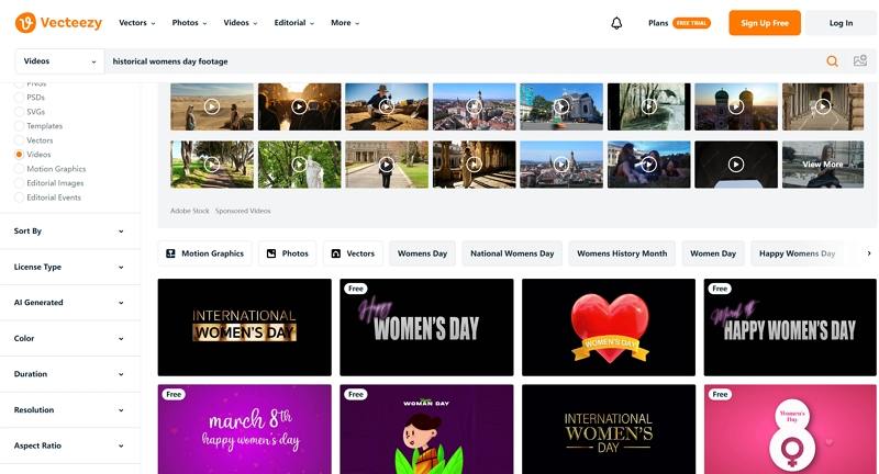 vecteezy historical women's day footage