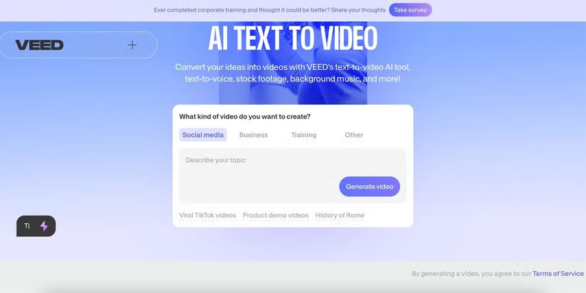 Veed.io AI video generator